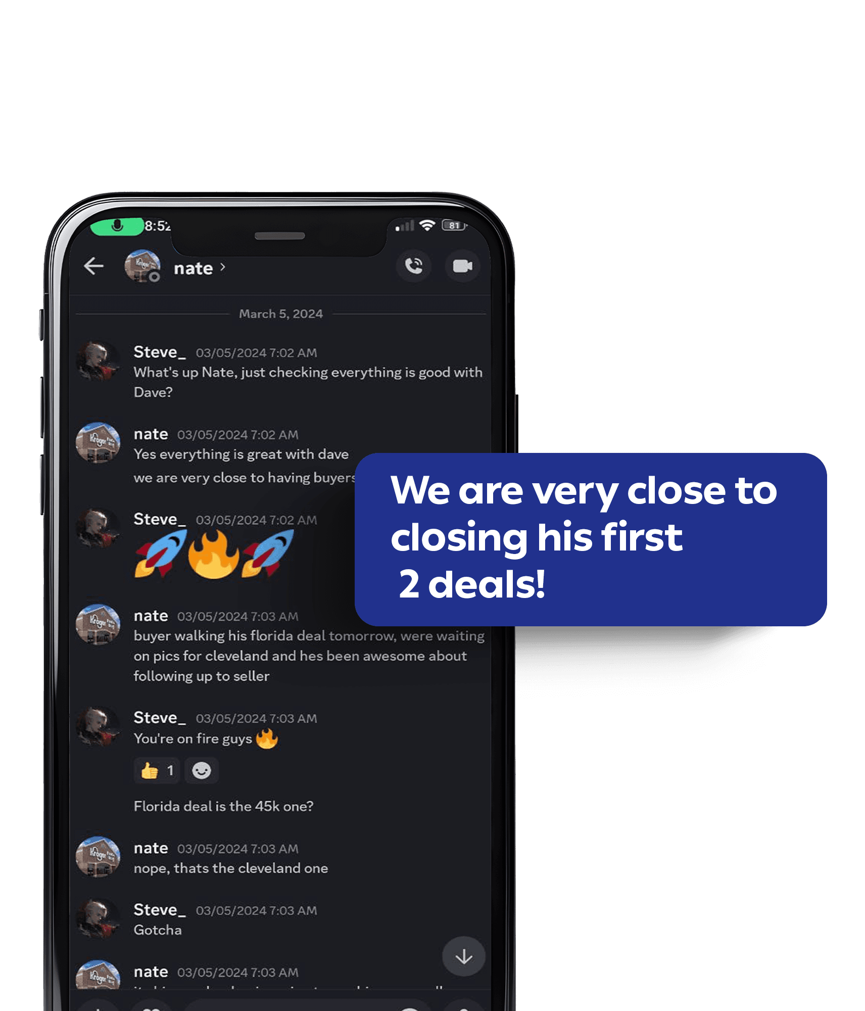 The Dial Force client closing an off-market deal from cold calling